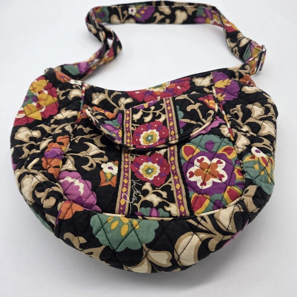 Vera Bradley Crossbody Shoulder Bag Floral Quilted Cotton Magnetic Front Pocket